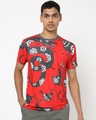 Shop Men's Red All Over Shenlong Printed T-shirt-Front