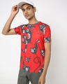 Shop Men's Red All Over Shenlong Printed T-shirt-Full