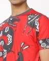 Shop Men's Red All Over Shenlong Printed T-shirt