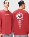 Shop Men's Red Alpha Graphic Printed Oversized T-shirt-Front
