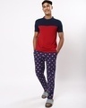 Shop Men's Red and Blue Color Block Henley T-shirt-Full