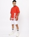 Shop Men's Red Anime Printed Oversized T-shirt