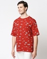Shop Men's Red AOP Oversized T-shirt-Design