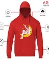 Shop Men's Red Astronaut on Moon Graphic Printed Hoodie-Design