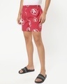 Shop Men's Red Avengers All Over Printed Boxers-Front