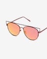 Shop Men's Red Aviator Polarised Lens Full Rim Gradient Sunglasses