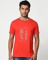 Shop Men's Red Batman OG Varsity T-shirt-Front