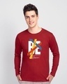 Shop Men's Red Be A Human Typography T-shirt-Front