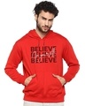 Shop Men's Red Believe In Your Self Typography Hoodie-Front