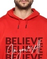 Shop Men's Red Believe In Your Self Typography Hoodie-Full