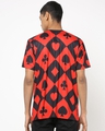 Shop Men's Red & Black All Over Crimson Card Printed T-shirt-Design