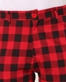 Shop Men's Red & Black Checked Tapered Fit Chinos-Design