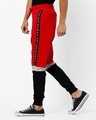 Shop Men's Red & Black Color Block Joggers-Front