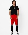 Shop Men's Red & Black Color Block Joggers-Full