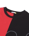 Shop Men's Red & Black Mickey Mouse Half & Half Graphic Printed Oversized T-shirt