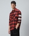 Shop Men's Red & Black Reb Checked Oversized Shirt-Design