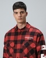 Shop Men's Red & Black Reb Checked Oversized Shirt