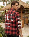 Shop Men's Red & Black Reb Checked Oversized Shirt-Front
