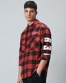 Shop Men's Red & Black Reb Checked Oversized Shirt-Design