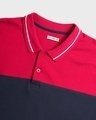 Shop Men's Red & Blue Color Block Plus Size Polo T-shirt