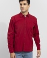 Shop Men's Red Bolsillo Slim Fit Shirt-Front