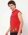 Shop Men's Red Busy Doing Nothing Graphic Printed Oversized Hoodie Vest-Design