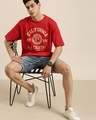 Shop Men's Red California Typography Oversized T-shirt