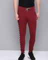 Shop Men's Red Checked Joggers-Front