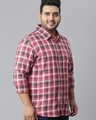 Shop Men's Red Checked Plus Size Shirt-Design