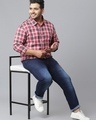 Shop Men's Red Checked Plus Size Shirt