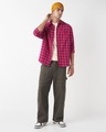 Shop Men's Red Checked Oversized Shirt-Full