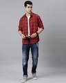 Shop Men's Red Checked Slim Fit Shirt