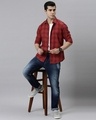 Shop Men's Red Checked Slim Fit Shirt