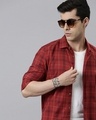 Shop Men's Red Checked Slim Fit Shirt