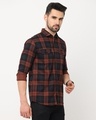 Shop Men's Red Checked Slim Fit Shirt-Design