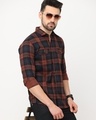 Shop Men's Red Checked Slim Fit Shirt