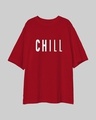 Shop Men's Red Chill Typography Oversized T-shirt-Full