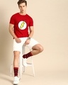 Shop Men's Red Classic Flash Logo (FL) Graphic Printed T-shirt-Full