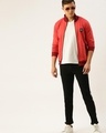 Shop Men's Red Color Block Jacket-Full