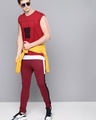 Shop Men's Red Color Block Joggers-Full