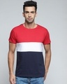 Shop Men's Red Colourblocked T-shirt-Front