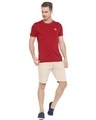 Shop Men's Red Cotton Brand Logo Printed T-shirt-Full