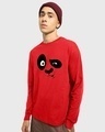 Shop Men's Red Crazy Panda Graphic Printed Oversized T-shirt-Front