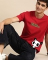 Shop Men's Red Crushed Single Panda Graphic Printed T-shirt-Design