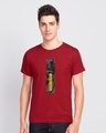 Shop Men's Red Dark Knight Stripe (BML) Graphic Printed T-shirt-Front