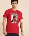 Shop Men's Red Deadpool Screwed Graphic Printed T-shirt-Front