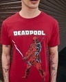 Shop Men's Red Deadpool Sword Graphic Printed T-shirt-Full