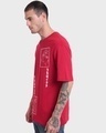 Shop Men's Red Enough Hate Graphic Printed Oversized T-shirt-Full
