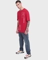 Shop Men's Red Enough Hate Graphic Printed Oversized T-shirt