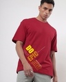 Shop Men's Red Epic Words Oversized T-shirt-Front